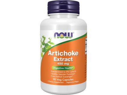 NOW FOODS Artichoke Extract, Karczoch, 450 mg, 90 kapsułek roślinnych