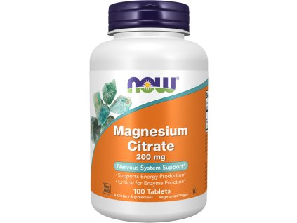 NOW FOODS Magnesium Citrate, Magnez, 200 mg, 100 tabletek