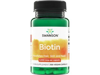 Swanson Biotyna, 5000 µg, 100 kapsułek wegańskich