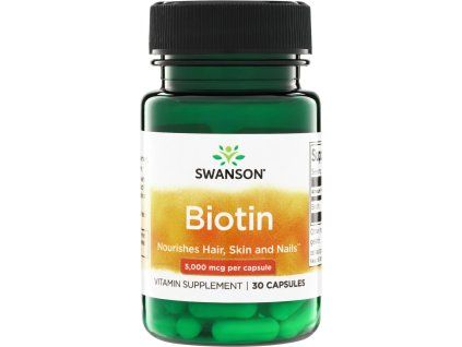Swanson Biotyna, 5000 μg, 30 wegańskich kapsułek