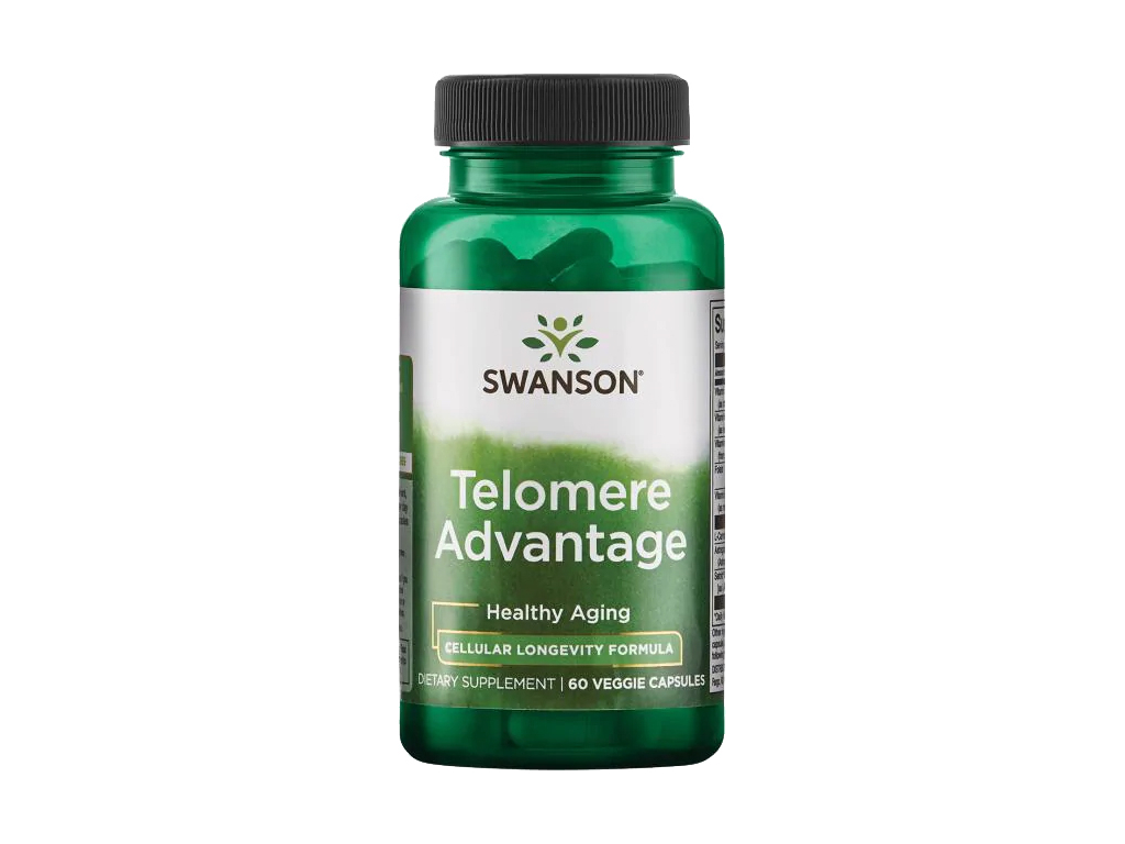 Swanson Telomere Advantage, Zdravé starnutie, 60 rastlinných kapsúl