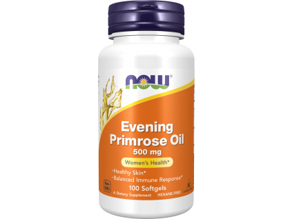 NOW FOODS Evening Primrose Oil, Pupalkový olej, 500 mg, 100 softgel kapsúl