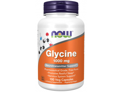 NOW FOODS Glycine, 1000 mg, 100 rastlinných kapsúl