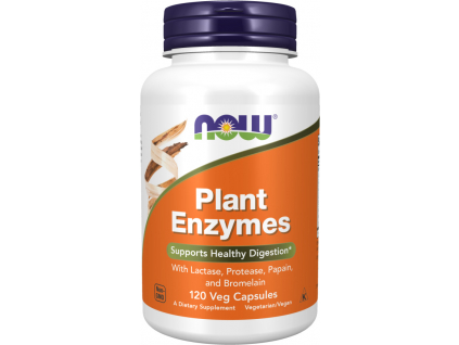 NOW FOODS Plant Enzymes, tráviace rastlinné enzýmy, 120 rastlinných kapsúl