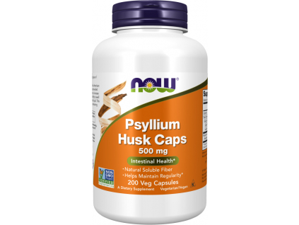 NOW FOODS Psyllium Husk, 500 mg, 200 rastlinných kapsúl