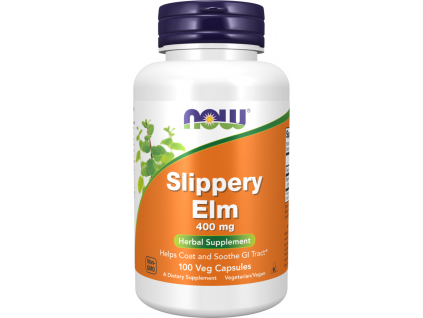 NOW FOODS Slippery Elm, Brest Červený, 400 mg, 100 rastlinných kapsúl