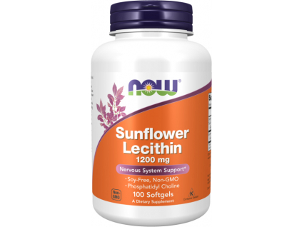 NOW FOODS Sunflower Lecithin, Slnečnicový lecitín, 1200 mg, 100 Softgel kapsúl