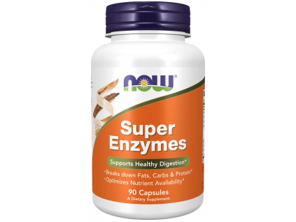 NOW FOODS Super Enzymes, tráviace enzýmy, 90 kapsúl