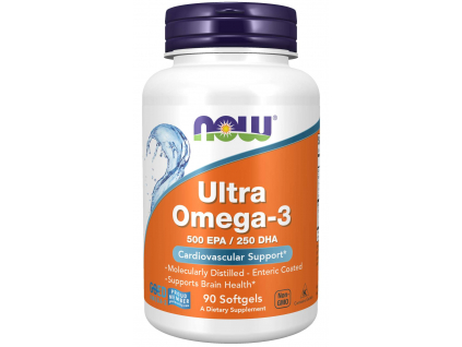 NOW FOODS Ultra Omega 3 Rybí olej 500 EPA + 250 DHA, 90 softgel kapsúl