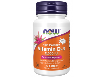 NOW FOODS Vitamin D3, 2000 IU, 240 softgel kapsúl