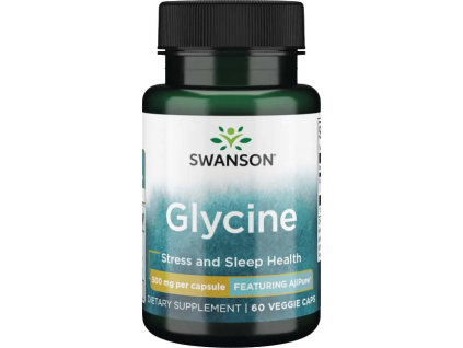 Swanson AjiPure Glycine, 500 mg, 60 rastlinných kapsúl