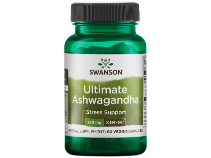 Swanson Ashwagandha Ultimate KSM-66 Extract, 250 mg, 60 rastlinných kapsúl