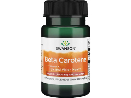 Swanson Beta Carotene, Vitamin A, 10 000 IU, 100 softgel kapsúl