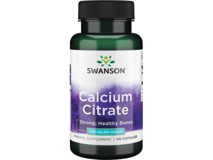 Swanson Calcium Citrate, Vápnik, 200 mg, 60 kapsúl