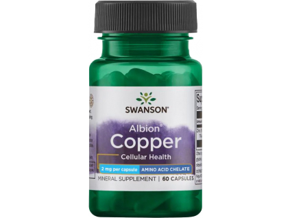 Swanson Copper Chelated (meď v chelátovej väzbe), 2 mg, 60 kapsúl