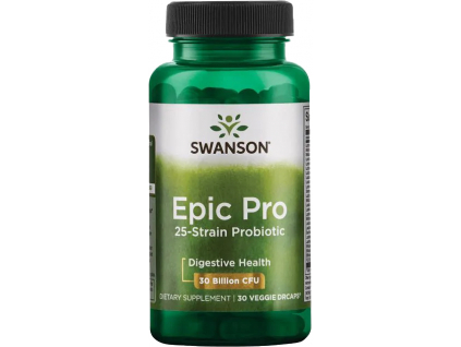 Swanson Epic Pro Probiotic-25, probiotiká, 30 miliárd CFU, 25 kmeňov, 30 rastlinných kapsúl