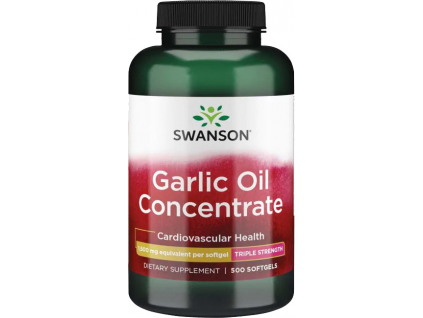 Swanson Garlic Oil Concentrate, Cesnakový olej, 1500 mg, 500 softgel kapsúl