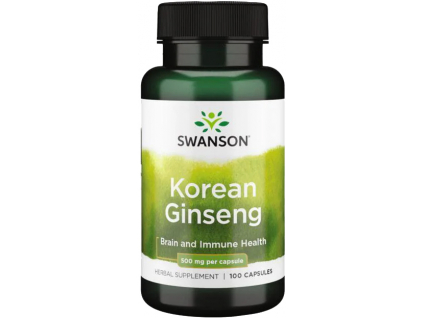 Swanson Korean Ginseng (Všehoj), 500 mg, 100 kapsúl