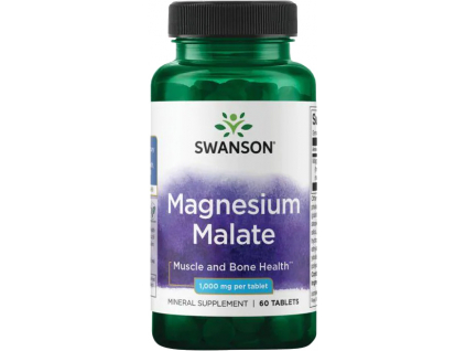 Swanson Magnesium Malate 1000 mg, 60 tabliet, 150 mg elem. horčíka
