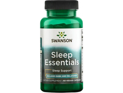 Swanson Sleep Essentials, obsahuje Melatonín a GABA, 60 rastlinných kapsúl