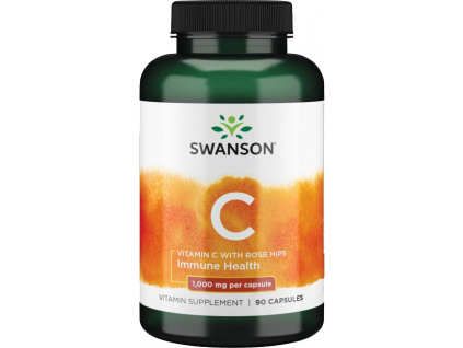 Swanson Vitamín C s extraktom z ruže šípovej, 1000 mg, 90 kapsúl