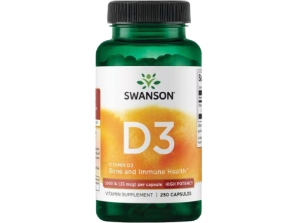 Swanson Vitamín D3, 1000 IU, 250 kapslí 2