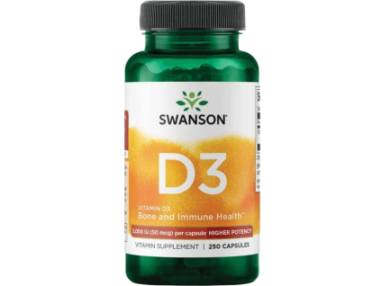 Swanson Vitamín D3 2000 IU, 250 kapsúl