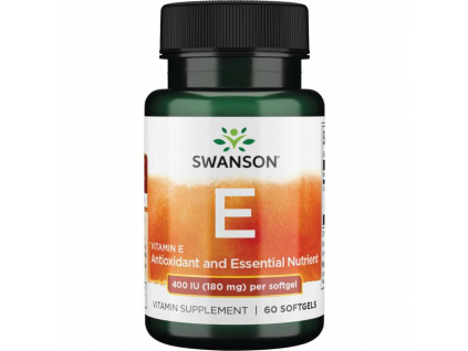 Swanson Vitamin E, 400 IU, 60 softgel kapsúl