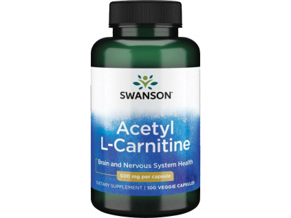 Swanson Acetyl L-Carnitine, 500 mg, 100 rastlinných kapsúl