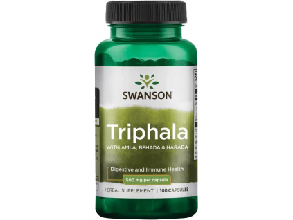 Swanson Triphala s Amlou, Behadou a Haradou, 500 mg, 100 kapsúl