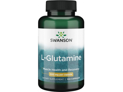 Swanson L-Glutamine, Glutamín, 500 mg, 100 kapsúl