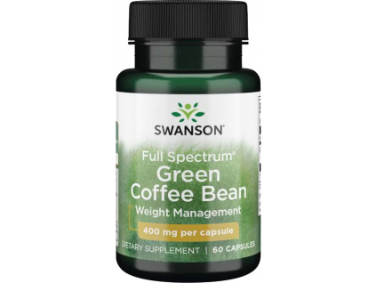 Swanson Green Coffee Bean, Zelené kávové zrná, 400 mg, 60 kapsúl