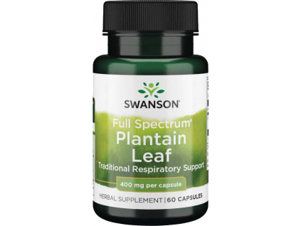 Swanson Plantain Leaf, List skorocelu, 400 mg, 60 kapsúl