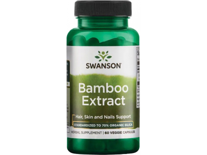 Swanson Bamboo Extrakt, Bambusový extrakt, 300 mg, 60 rastlinných kapsúl