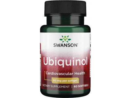 Swanson Ubiquinol (Ubichinol), Aktívna forma CoQ10, 50 mg, 60 softgel kapsúl