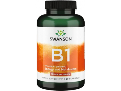 Swanson Vitamin B1, Thiamín, 100 mg, 250 kapsúl