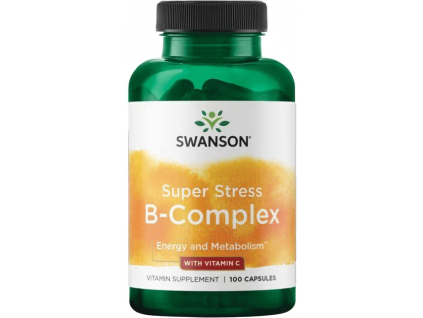 Swanson Super Stress B-Complex s Vitamínom C, 100 kapsúl