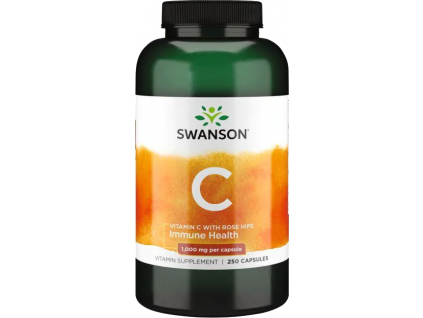 Swanson Vitamín C s extraktom z ruže šípovej, 1000 mg, 250 kapsúl