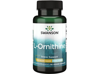Swanson L-Ornithine, L-Ornitín, 500 mg, 60 rastlinných kapsúl