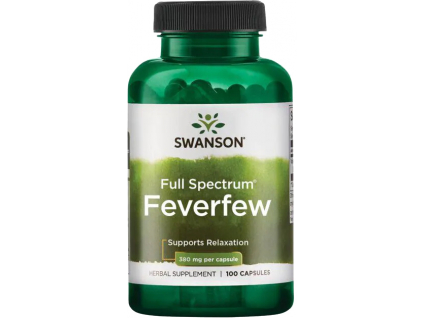 Swanson Feverfew, Rimbaba obyčajná, 380 mg, 100 kapsúl