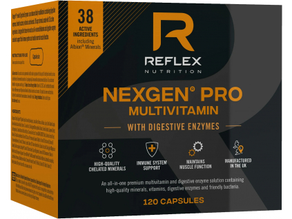 Reflex Nexgen® PRO Multivitamín s tráviacimi enzýmami, 120 kapsúl