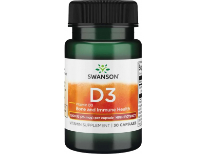 Swanson Vitamín D3 1000 IU, 30 kapsúl