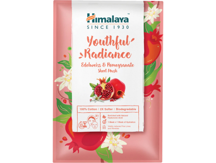 Himalaya Textilná bavlnená maska, Žiara mladosti s plesnivecom a granátovým jablkom