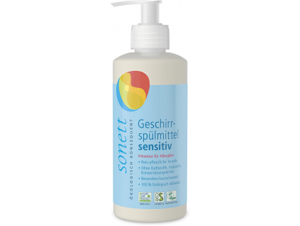 SONETT Tekutý prostriedok na umývanie riadu s dávkovačom - Sensitive, 300 ml