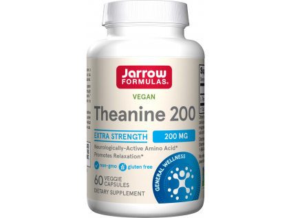 Jarrow L-Theanine, 200 mg, 60 rastlinných kapsúl