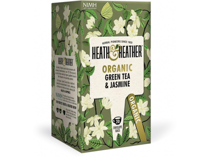H&H Organic Green Tea and Jasmine, BIO Zelený čaj s jazmínom, 20 vrecúšok