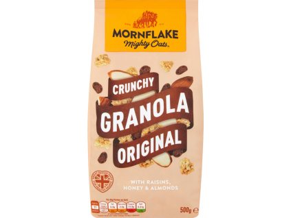 Mornflake Crunchy Granola Original, Chrumkavá granola s hrozienkami, mandľami a medom, 500 g