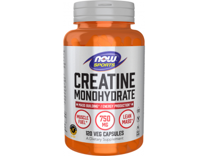 NOW FOODS Creatine Monohydrate, 750 mg, 120 rastlinných kapsúl