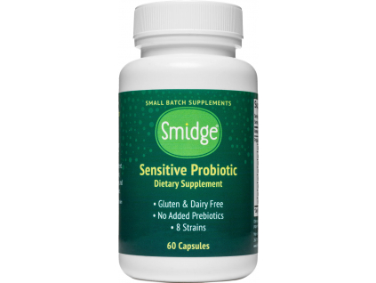 Smidge Sensitive Probiotic, Probiotiká, 8 kmeňov, 5 miliárd CFU, 60 rastlinných kapsúl