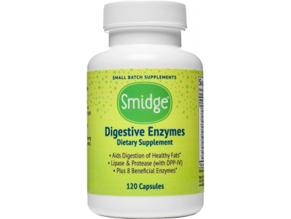 Smidge Digestive Enzymes, Tráviace enzýmy, 195 mg, 120 rastlinných kapsúl